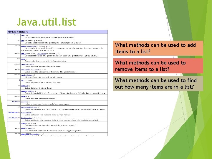 Java. util. list What methods can be used to add items to a list?