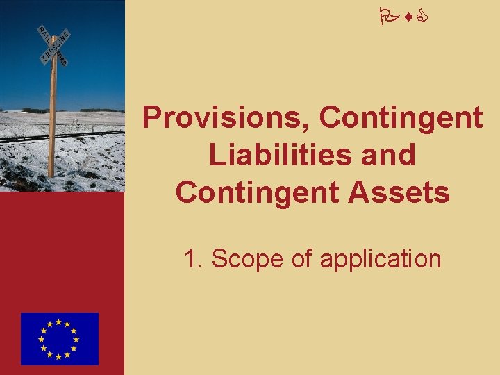 Pw. C Provisions, Contingent Liabilities and Contingent Assets 1. Scope of application 