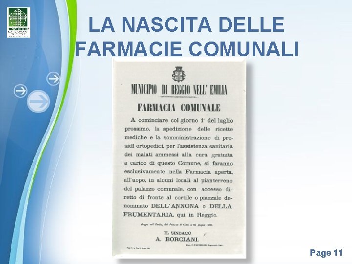 LA NASCITA DELLE FARMACIE COMUNALI Powerpoint Templates Page 11 