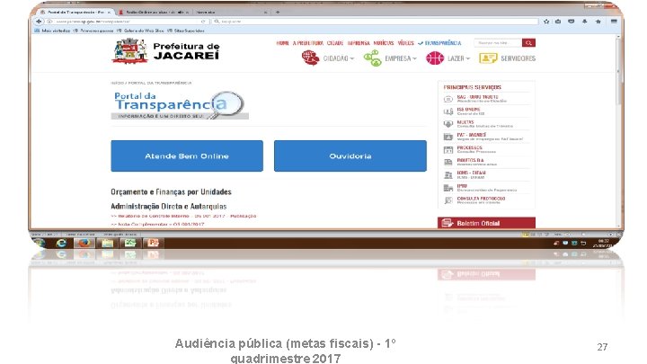 Audiência pública (metas fiscais) - 1º quadrimestre 2017 27 