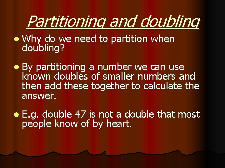 Partitioning and doubling l Why do we need to partition when doubling? l By