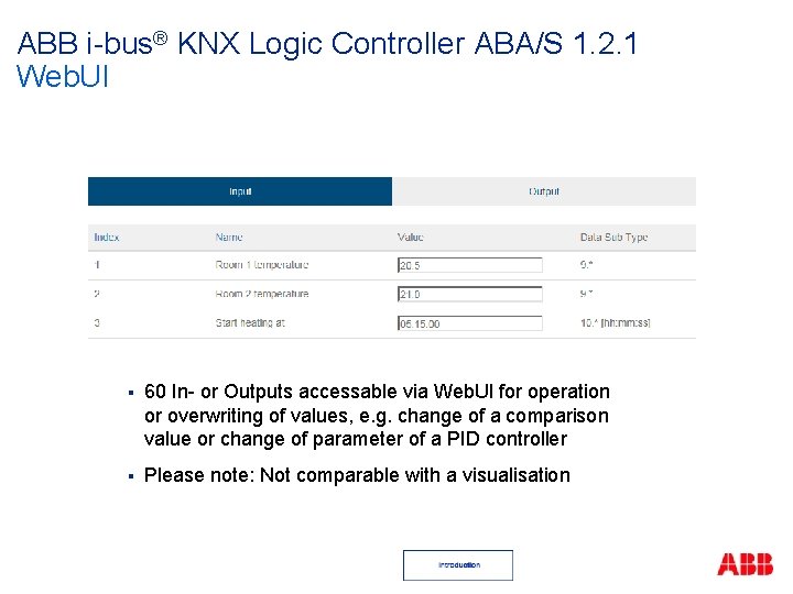 ABB i-bus® KNX Logic Controller ABA/S 1. 2. 1 Web. UI § 60 In-