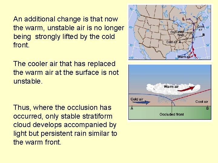 An additional change is that now the warm, unstable air is no longer being