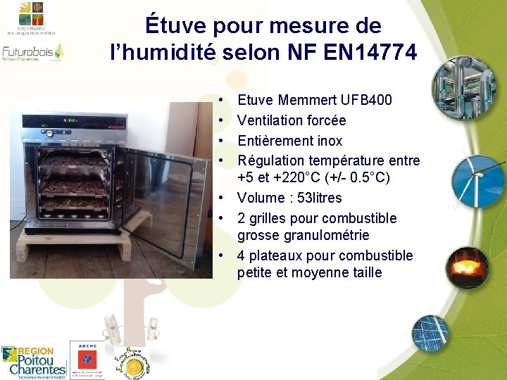 Étuve pour mesure de l’humidité selon NF EN 14774 • • Etuve Memmert UFB