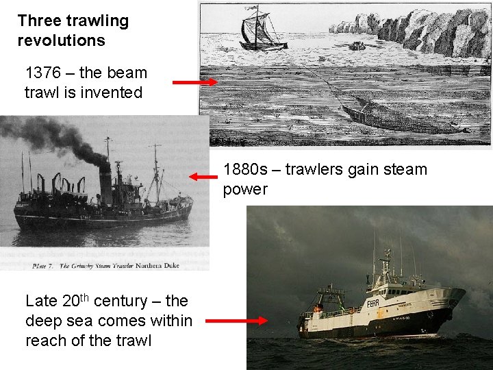 Three trawling revolutions 1376 – the beam trawl is invented 1880 s – trawlers