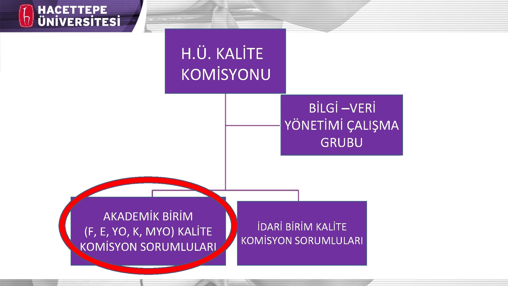 H. Ü. KALİTE KOMİSYONU BİLGİ –VERİ YÖNETİMİ ÇALIŞMA GRUBU AKADEMİK BİRİM (F, E, YO,