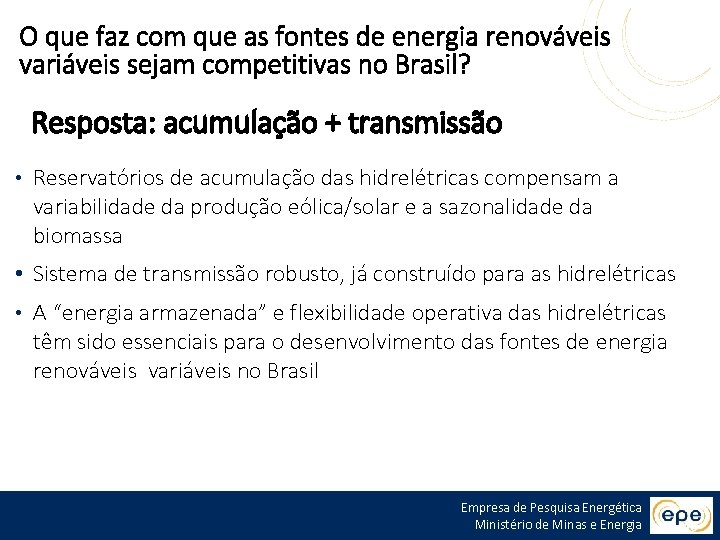 O que faz com que as fontes de energia renováveis variáveis sejam competitivas no