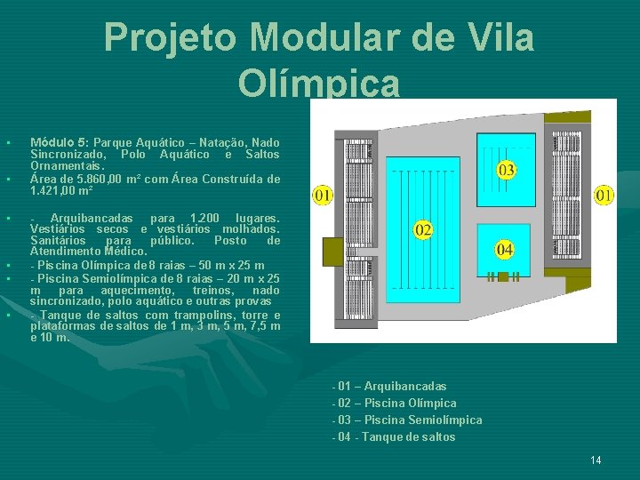 Projeto Modular de Vila Olímpica • • • Módulo 5: Parque Aquático – Natação,