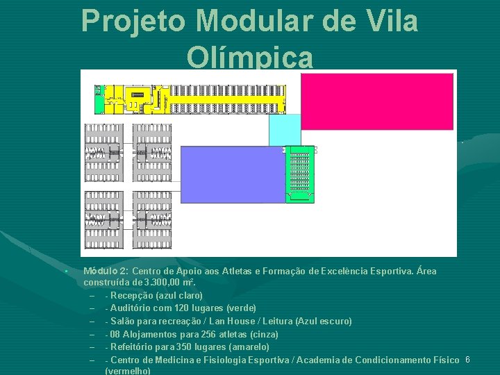 Projeto Modular de Vila Olímpica • Módulo 2: Centro de Apoio aos Atletas e