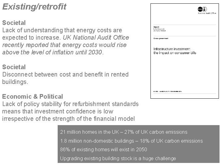 Existing/retrofit Societal Lack of understanding that energy costs are expected to increase. UK National