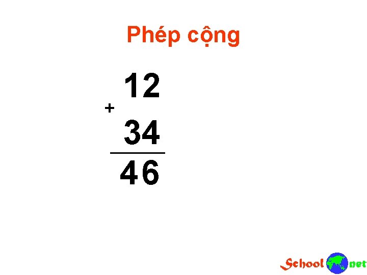 Phép cộng 12 + 34 46 