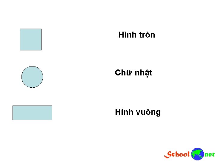 Hình tròn Chữ nhật Hình vuông 