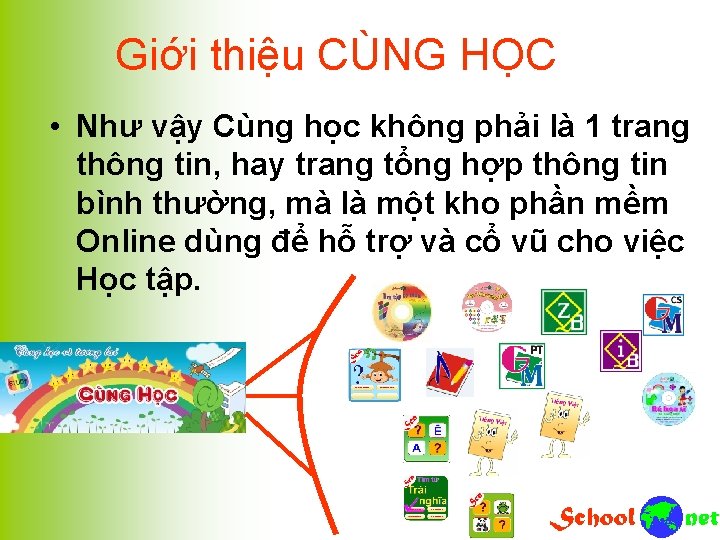Giới thiệu CÙNG HỌC • Như vậy Cùng học không phải là 1 trang