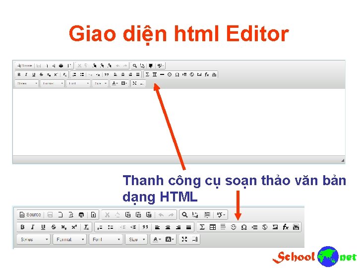 Giao diện html Editor Thanh công cụ soạn thảo văn bản dạng HTML 