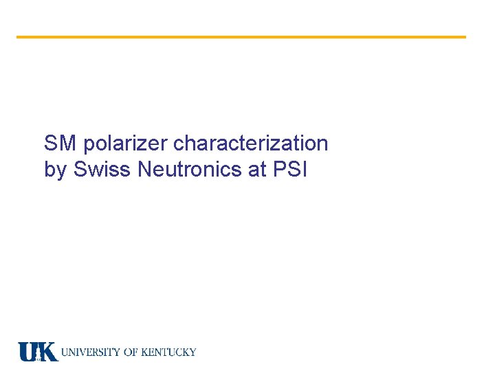 SM polarizer characterization by Swiss Neutronics at PSI 