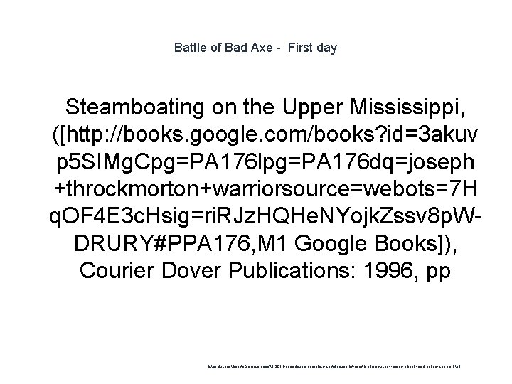 Battle of Bad Axe - First day Steamboating on the Upper Mississippi, ([http: //books.