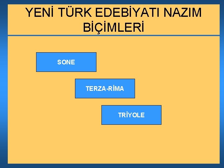 YENİ TÜRK EDEBİYATI NAZIM BİÇİMLERİ SONE TERZA-RİMA TRİYOLE 