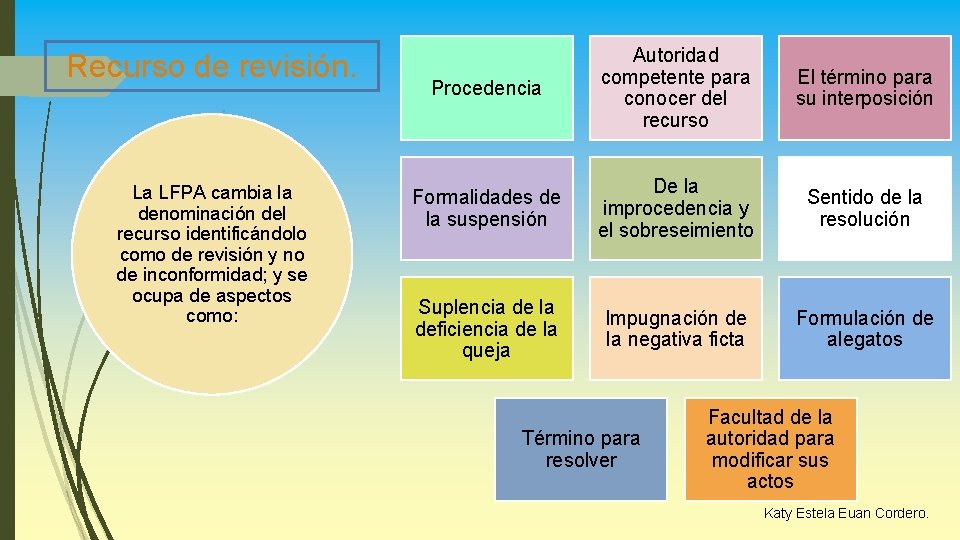 Recurso de revisión. La LFPA cambia la denominación del recurso identificándolo como de revisión