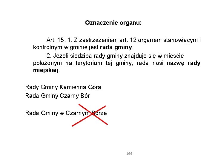 Oznaczenie organu: Art. 15. 1. Z zastrzeżeniem art. 12 organem stanowiącym i kontrolnym w