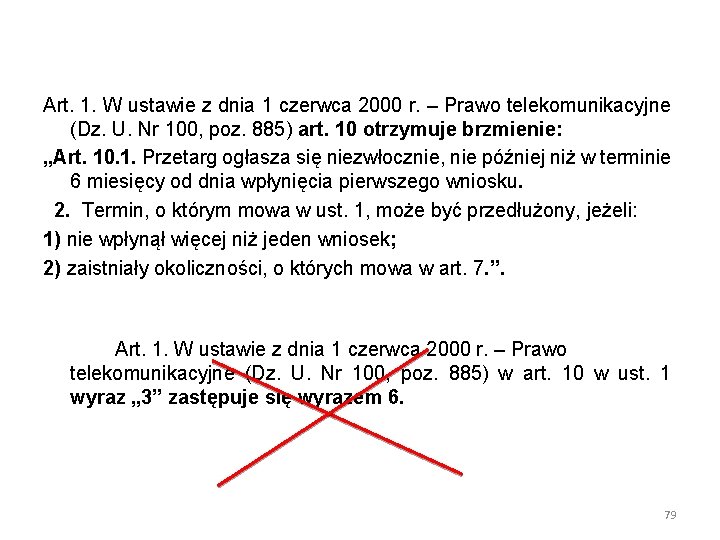 Art. 1. W ustawie z dnia 1 czerwca 2000 r. – Prawo telekomunikacyjne (Dz.