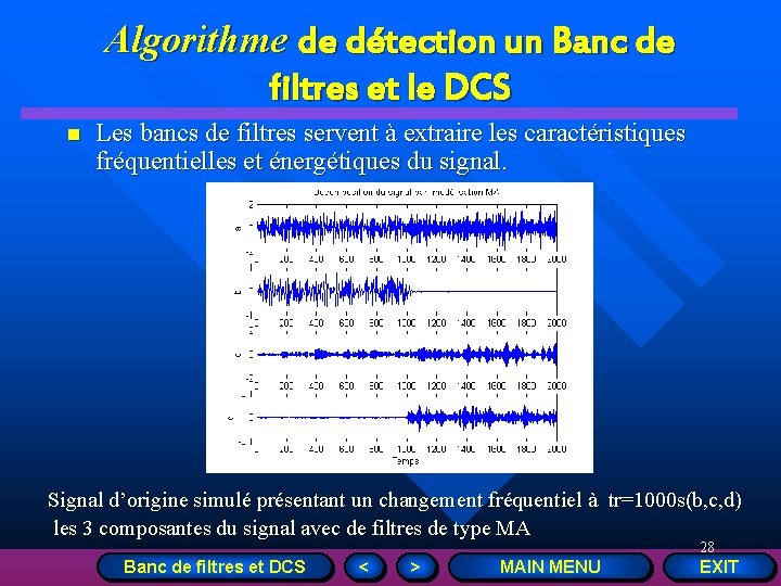 Algorithme de détection un Banc de filtres et le DCS n Les bancs de