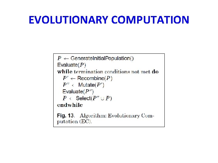 EVOLUTIONARY COMPUTATION EVOLUTIONARY COMPUTATION