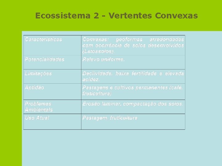 Ecossistema 2 - Vertentes Convexas 