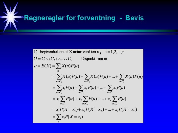 Regneregler forventning - Bevis 