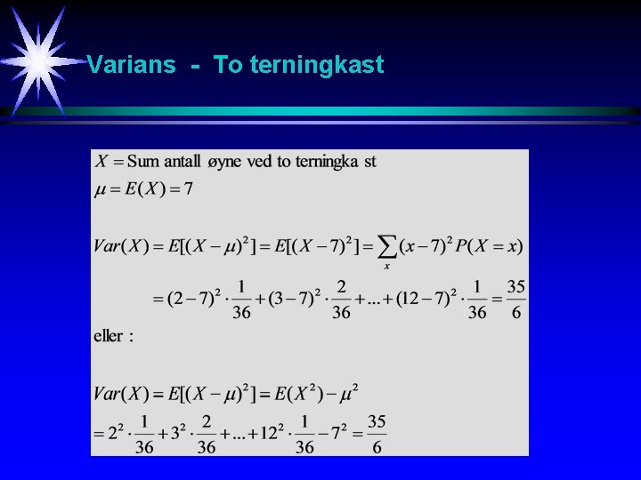 Varians - To terningkast 