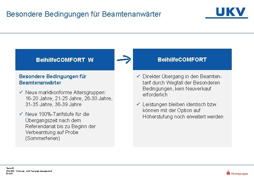 Besondere Bedingungen für Beamtenanwärter Beihilfe. COMFORT W Besondere Bedingungen für Beamtenanwärter ü Neue marktkonforme