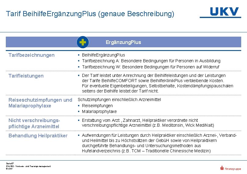 Tarif Beihilfe. Ergänzung. Plus (genaue Beschreibung) Ergänzung. Plus Tarifbezeichnungen § Beihilfe. Ergänzung. Plus §