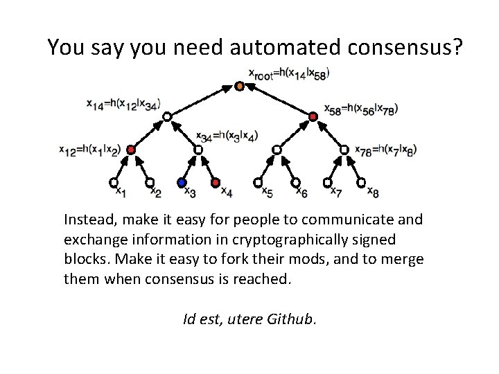 You say you need automated consensus? Instead, make it easy for people to communicate