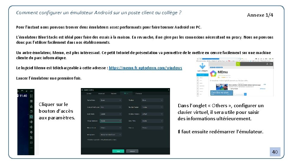 Comment configurer un émulateur Android sur un poste client au collège ? Annexe 1/4