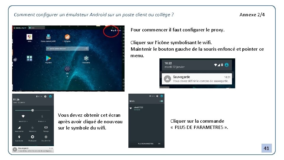 Comment configurer un émulateur Android sur un poste client au collège ? Annexe 2/4