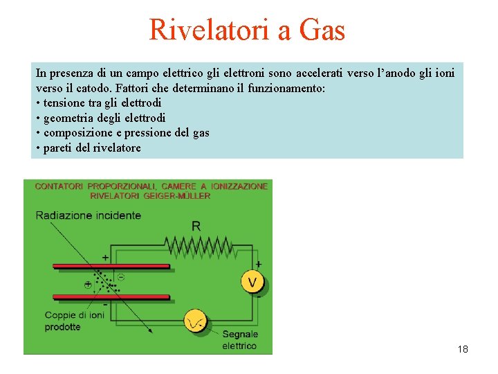 Rivelatori a Gas In presenza di un campo elettrico gli elettroni sono accelerati verso Rivelatori a Gas In presenza di un campo elettrico gli elettroni sono accelerati verso