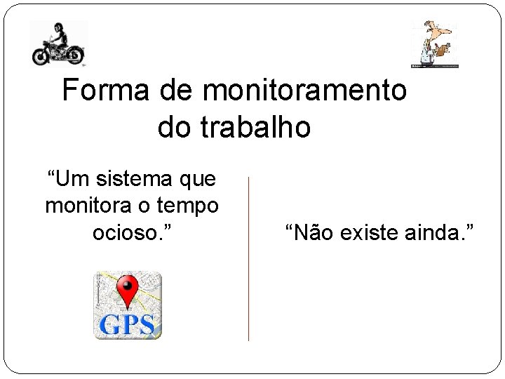 Forma de monitoramento do trabalho “Um sistema que monitora o tempo ocioso. ” “Não Forma de monitoramento do trabalho “Um sistema que monitora o tempo ocioso. ” “Não
