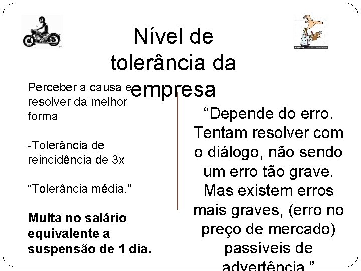 Nível de tolerância da Perceber a causa eempresa resolver da melhor forma -Tolerância de Nível de tolerância da Perceber a causa eempresa resolver da melhor forma -Tolerância de