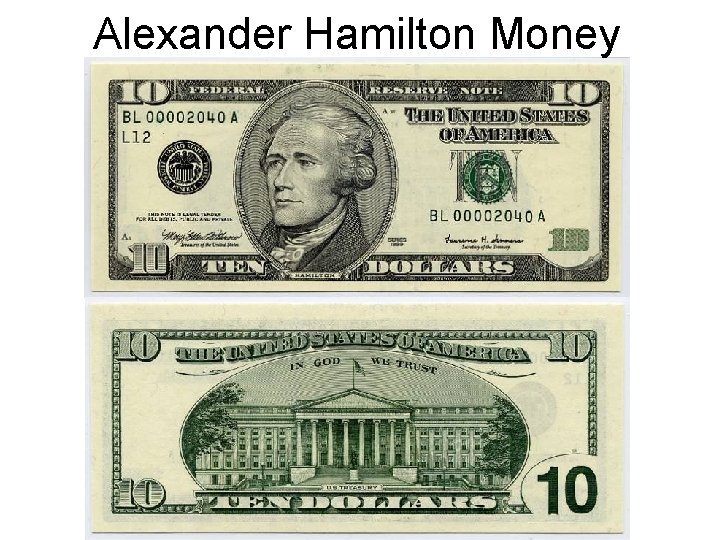 Alexander Hamilton Money 