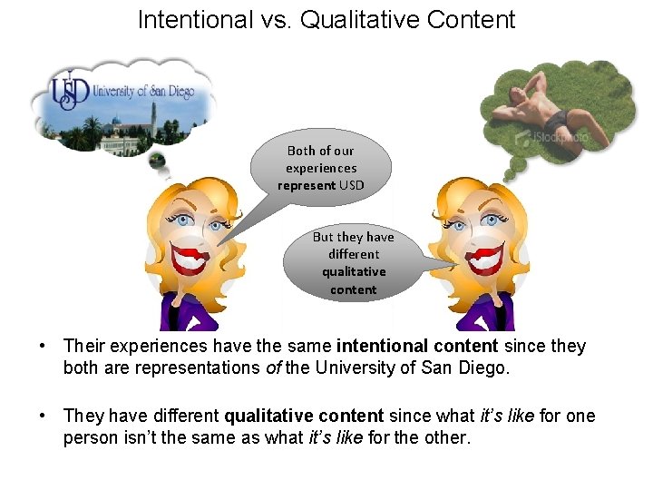 Intentional vs. Qualitative Content Both of our experiences represent USD But they have different