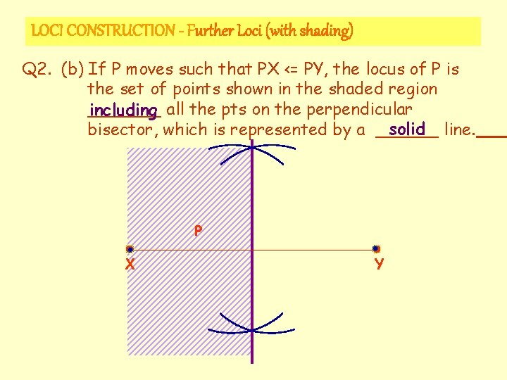 LOCI CONSTRUCTION - Further Loci (with shading) Q 2. (b) If P moves such
