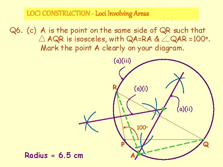 LOCI CONSTRUCTION - Loci Involving Areas Q 6. (c) A is the point on