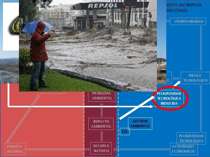  COMPONENTE NATURAL (MEDIO FÍSICO) COMPONENTE ANTROPICA (SOCIEDAD) RIESGO NATURAL PELIGROSIDAD VULNERABILIDAD GESTIÓN RIESGOS