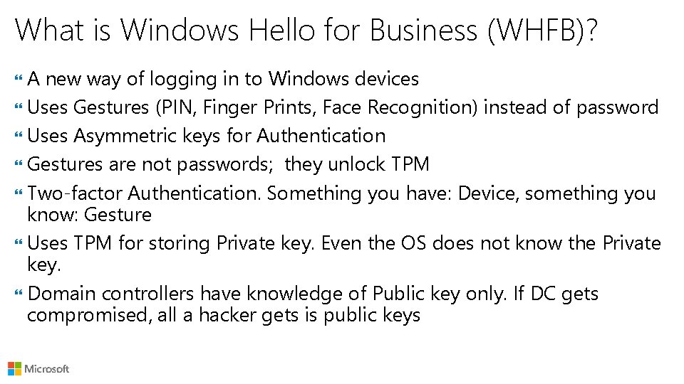 What is Windows Hello for Business (WHFB)? A new way of logging in to