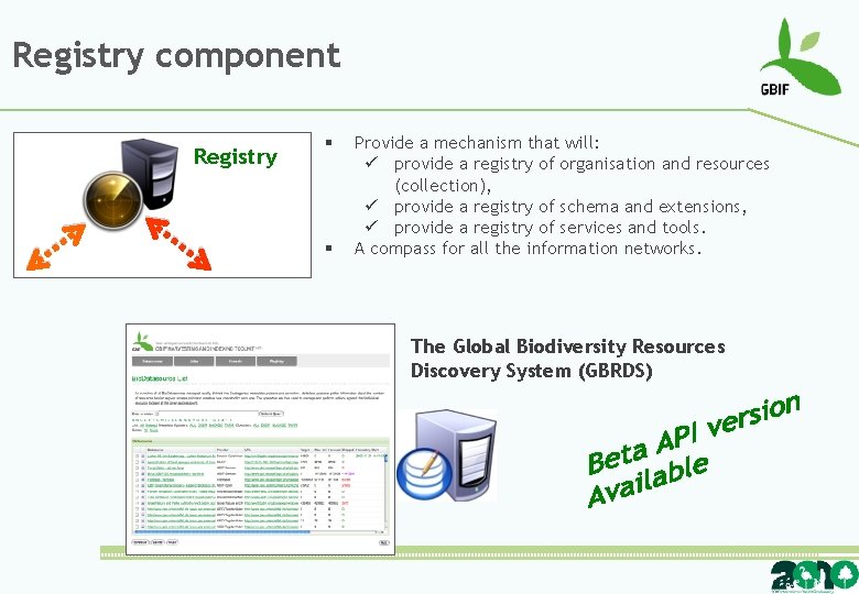 Registry component Registry § § Provide a mechanism that will: ü provide a registry