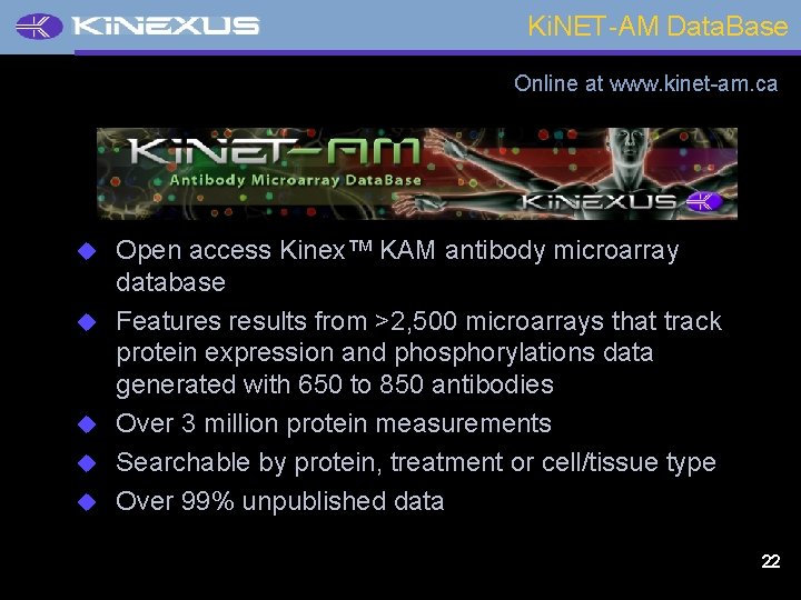 Ki. NET-AM Data. Base Online at www. kinet-am. ca u u u Open access