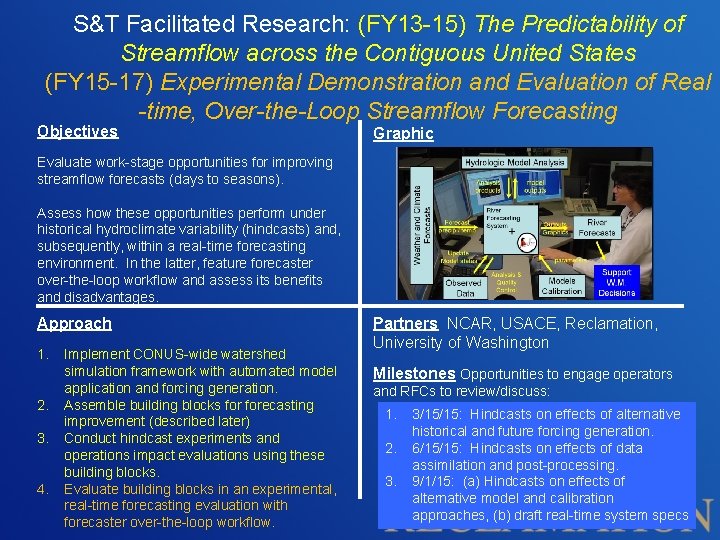 S&T Facilitated Research: (FY 13 -15) The Predictability of Streamflow across the Contiguous United