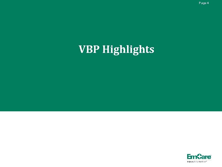 Page 4 VBP Highlights 