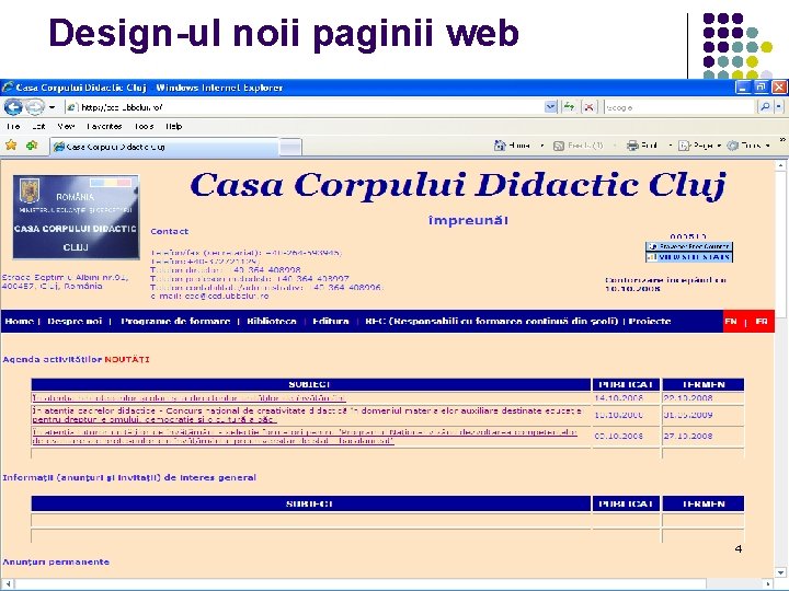 Design-ul noii paginii web 4 