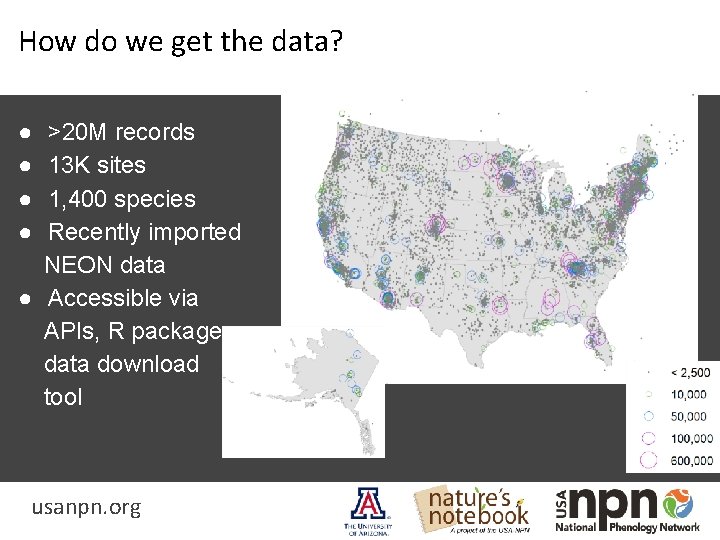 How do we get the data? ● ● >20 M records 13 K sites