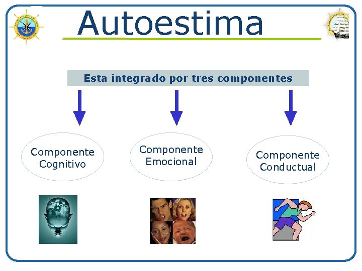 Autoestima Esta integrado por tres componentes Componente Cognitivo www. themegallery. com Componente Emocional Componente